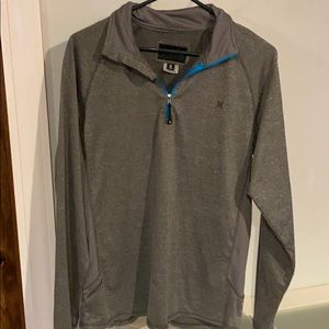 Hurley gray half zip, adult sz Medium